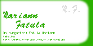 mariann fatula business card